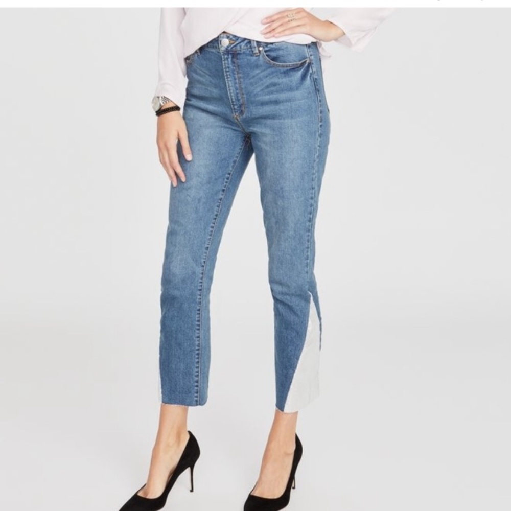 Rachel Roy denim sequin ankle Jeans